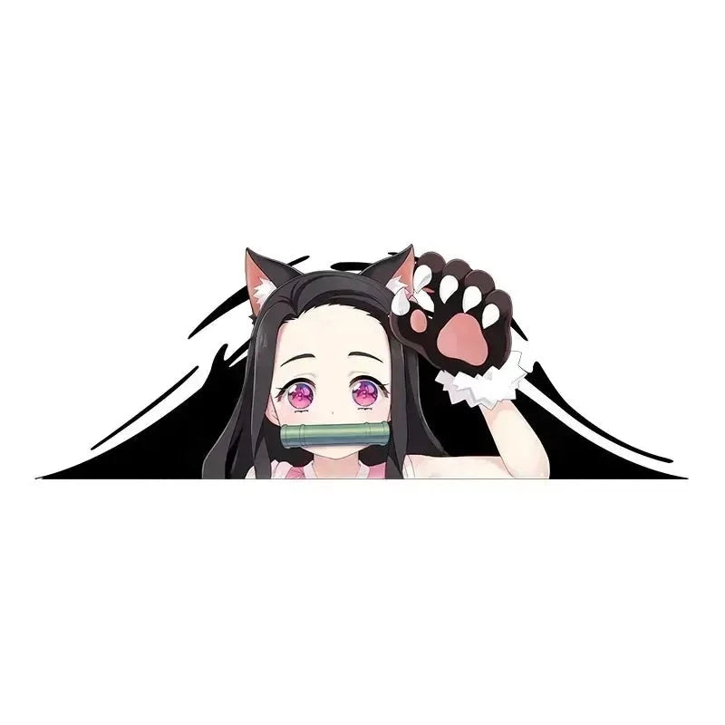 Demon Slayer 'Nezuko | Cute Bear Claw' Vinyl Car Peeker Sticker