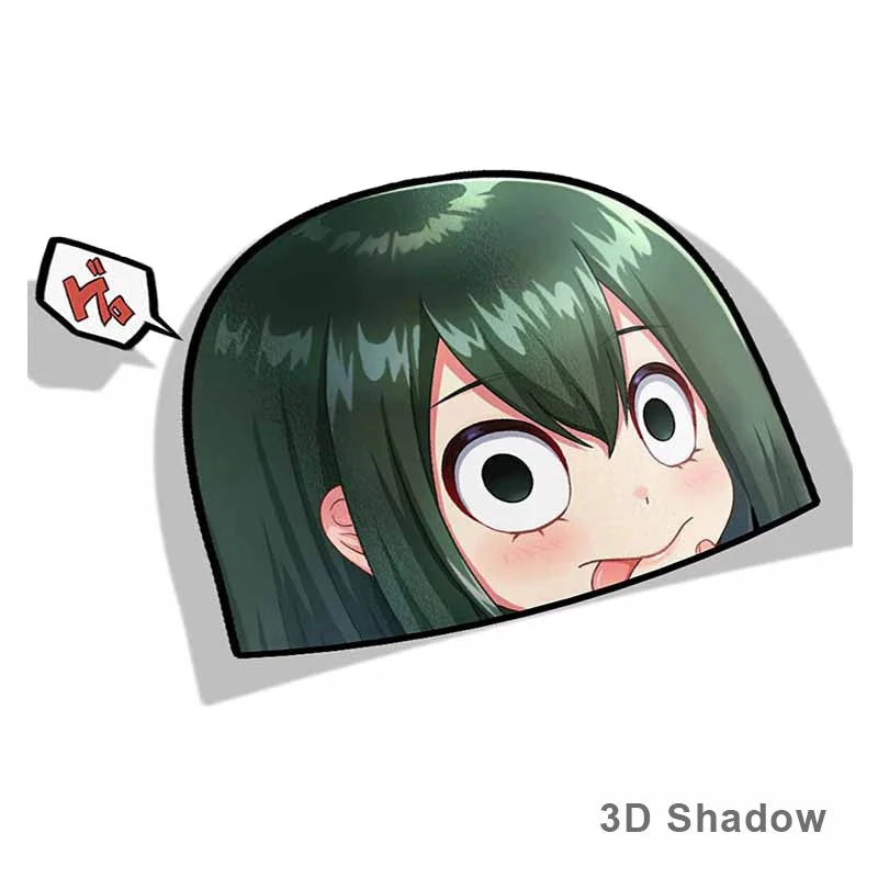 My Hero Academia 'Tsuyu | Tongue Out | Shadow' Vinyl Car Peeker Sticker