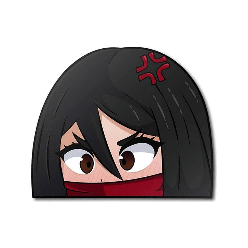 Attack on Titan 'Mikasa Ackerman | Shocked' Vinyl Car Peeker Sticker