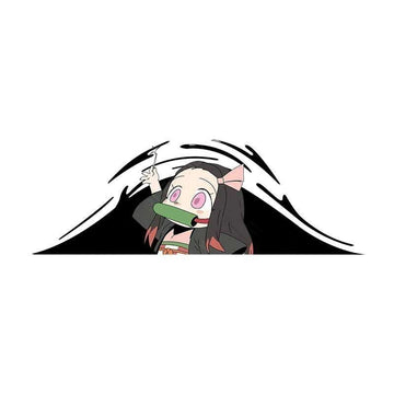 Demon Slayer 'Chibi Nezuko | Looking Up | 2.0' Vinyl Car Peeker Sticker
