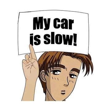 Initial D 'Takumi | My Car Is Slow! | Sad' Vinyl Car Peeker Sticker