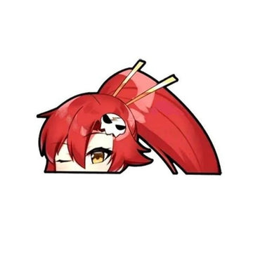 Gurren Lagann 'Yoko Littner | Winking' Vinyl Car Peeker Sticker