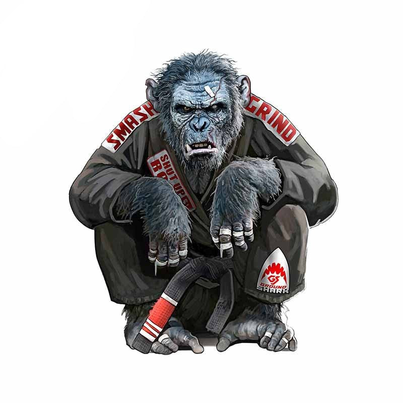 Jiu Jitsu 'Fierce Gorilla | Sitting' Vinyl Car Sticker