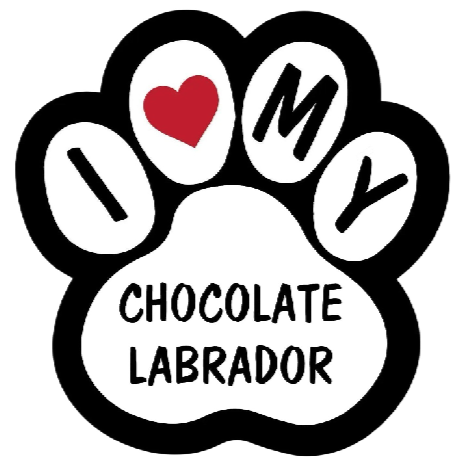 Dog Paw 'I Love My Chocolate Labrador' Vinyl Car Sticker