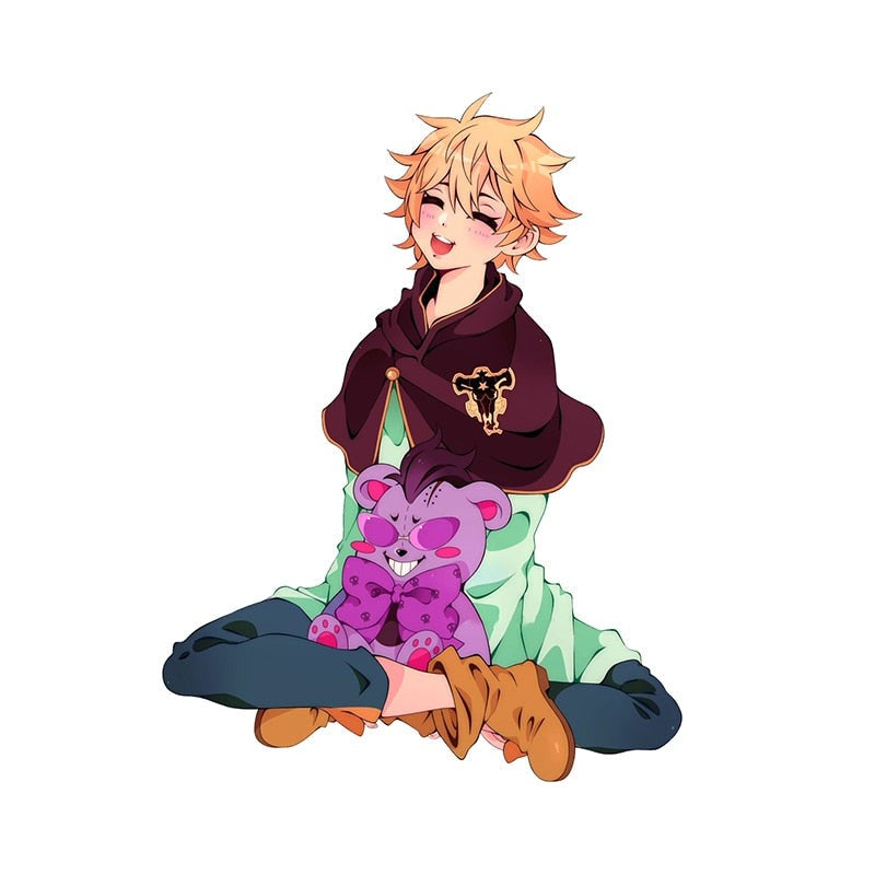 Black Clover 'Luck and Purple Bear | Sitting' Vinyl Car Sticker