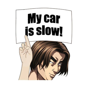 Initial D 'Shingo Shouji | My Car Is Slow!' Vinyl Car Peeker Sticker