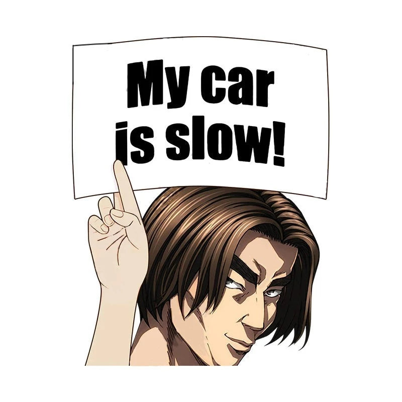 Initial D 'Shingo Shouji | My Car Is Slow!' Vinyl Car Peeker Sticker