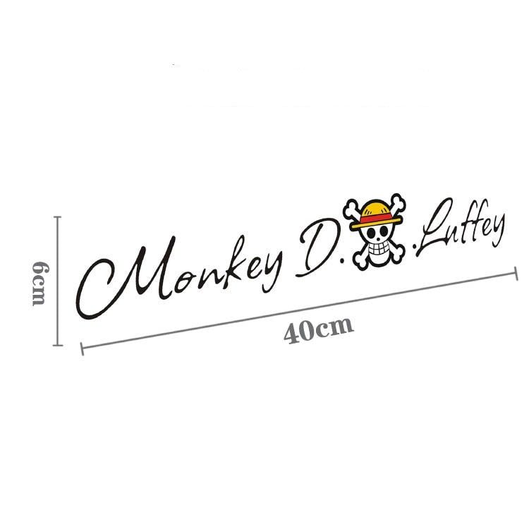 One Piece 'Monkey D. Luffey | Black And White Font' Vinyl Car Sticker