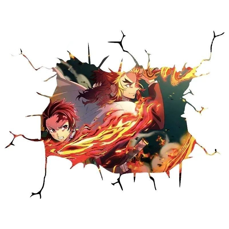 Demon Slayer 'Kyojuro And Tanjiro | Flame Fighting' Car Window Vinyl Sticker