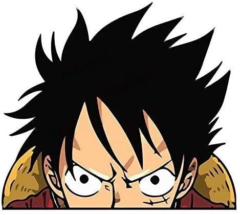 One Piece 'Luffy | Messy Hair' Vinyl Car Peeker Sticker
