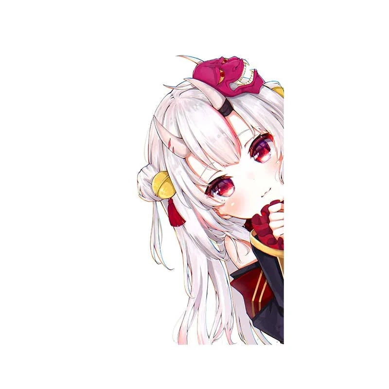 Virtual YouTuber 'Nakiri Ayame | Scared' Vinyl Car Peeker Sticker