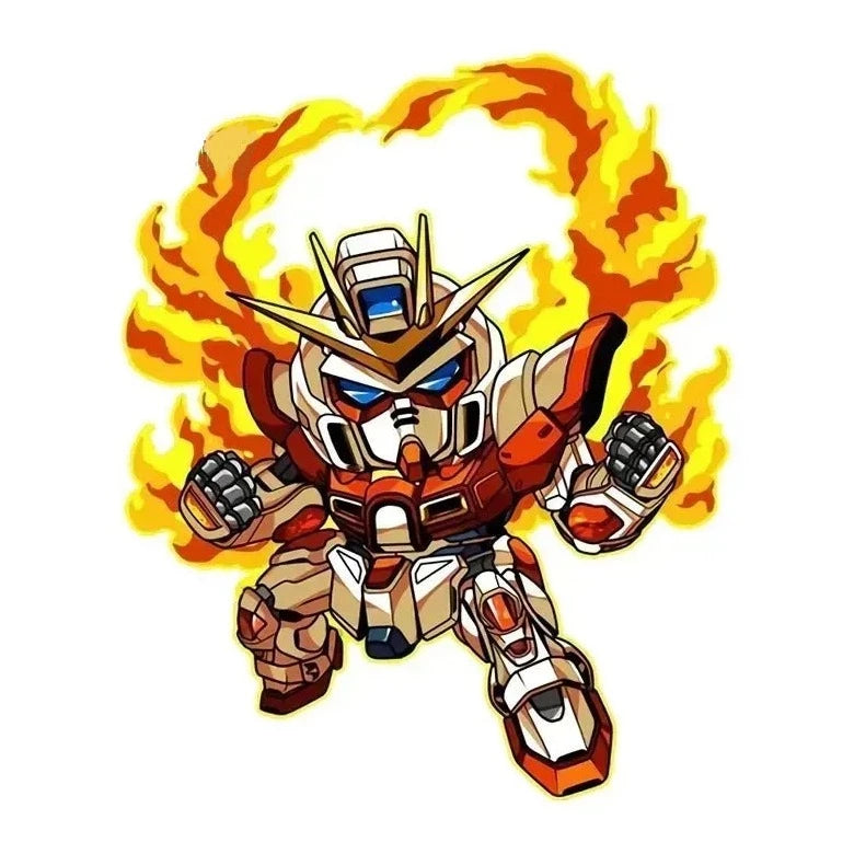 Mobile Suit 'Chibi Build Burning Gundam' Vinyl Car Sticker