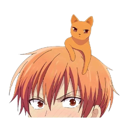 Fruits Basket 'Kyo And Cat | Surprised' Vinyl Car Peeker Sticker