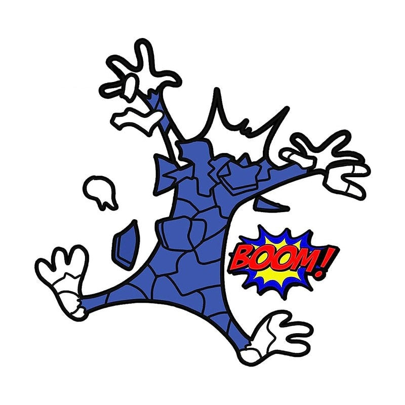 Cracked Back 'Blue Cat | Boom!' Vinyl Car Sticker