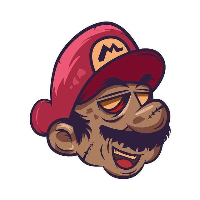 Super Mario Bros. 'Old Mario | Stitched Face' Vinyl Car Sticker