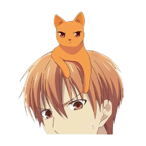 Fruits Basket 'Kyo And Cat | Listening' Vinyl Car Peeker Sticker