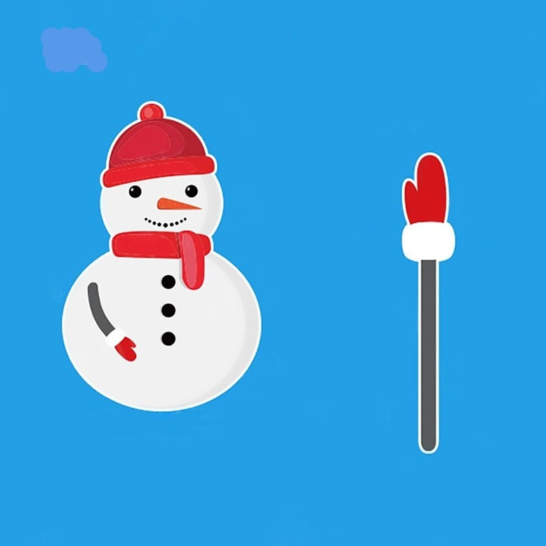 Snowman 'Red Beanie | Arm Waving' Vinyl Car Wiper Sticker