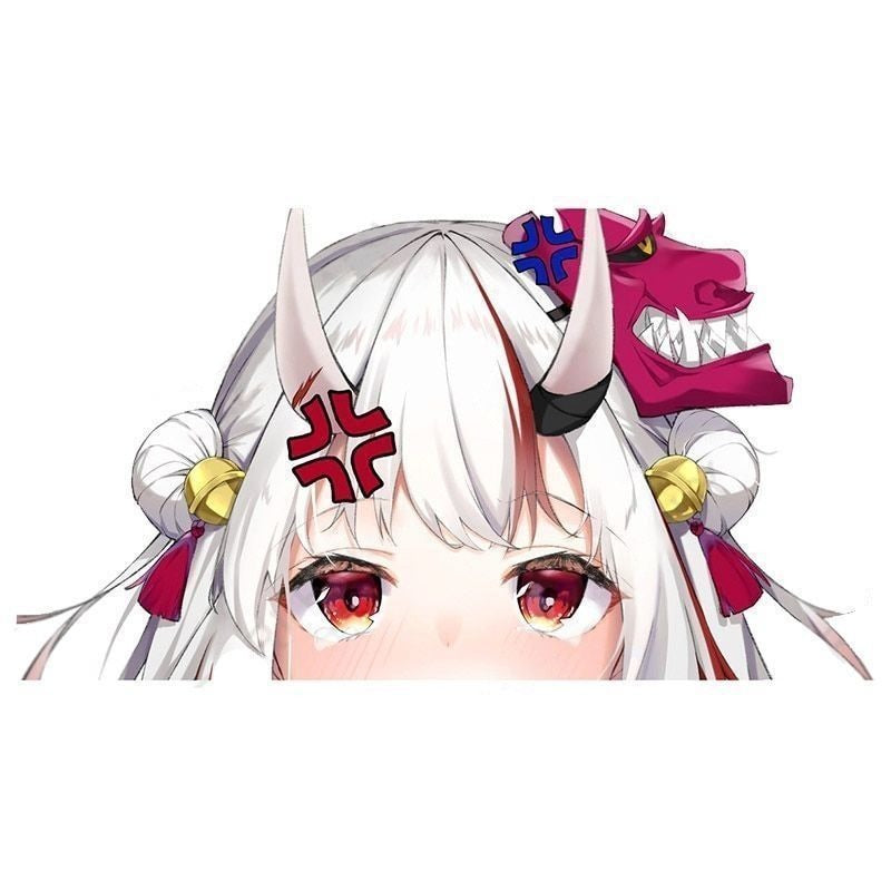 Virtual YouTuber 'Nakiri Ayame | Teary Eyes' Vinyl Car Peeker Sticker