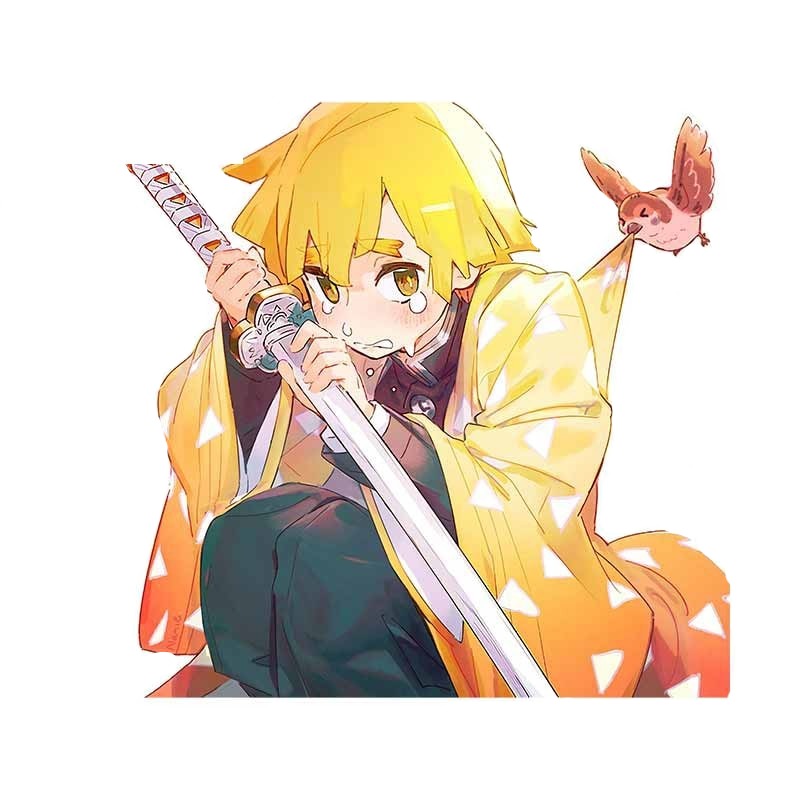 Demon Slayer 'Scared Zenitsu | Helpful Chuntaro' Vinyl Car Sticker