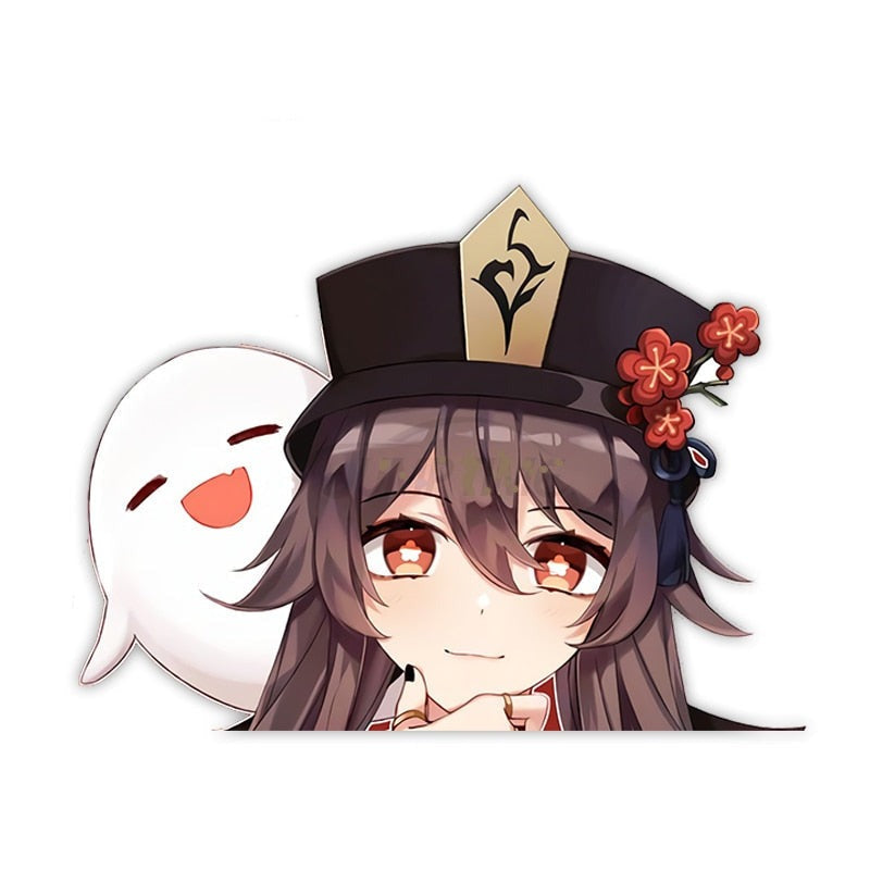 Genshin Impact 'Hu Tao and The More the Merrier' Vinyl Car Peeker Sticker