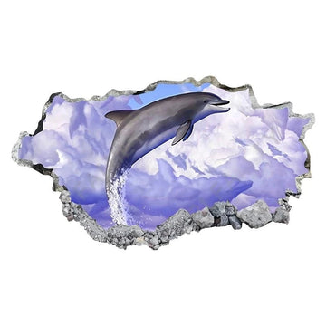 Smashed Hole 'Dolphin | Jumping' Vinyl Car Sticker