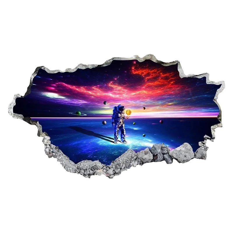 Smashed Hole 'Astronaut | Exploring Space' Vinyl Car Sticker