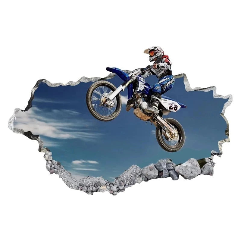Smashed Hole 'Motorcycle | Motocross Racing' Vinyl Car Sticker