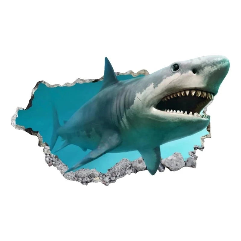 Smashed Hole 'Shark | Hungry' Vinyl Car Sticker