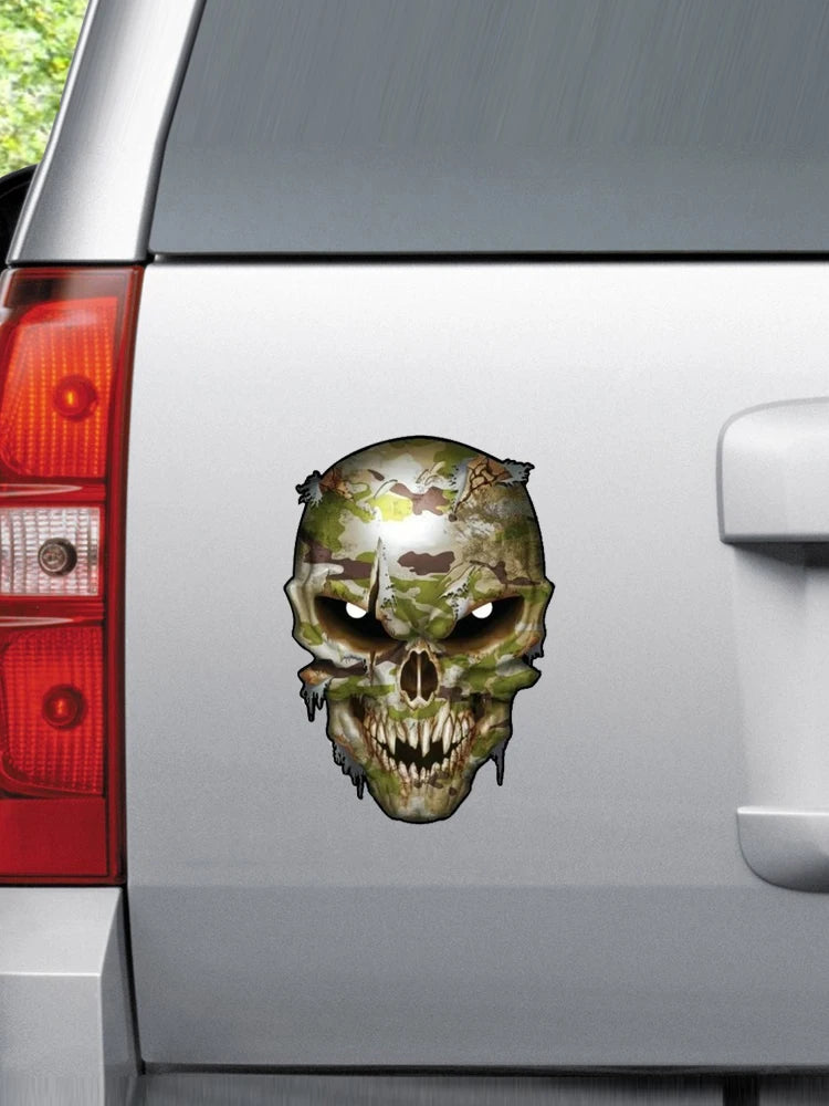 Camouflage Skull Vinyl Car Sticker