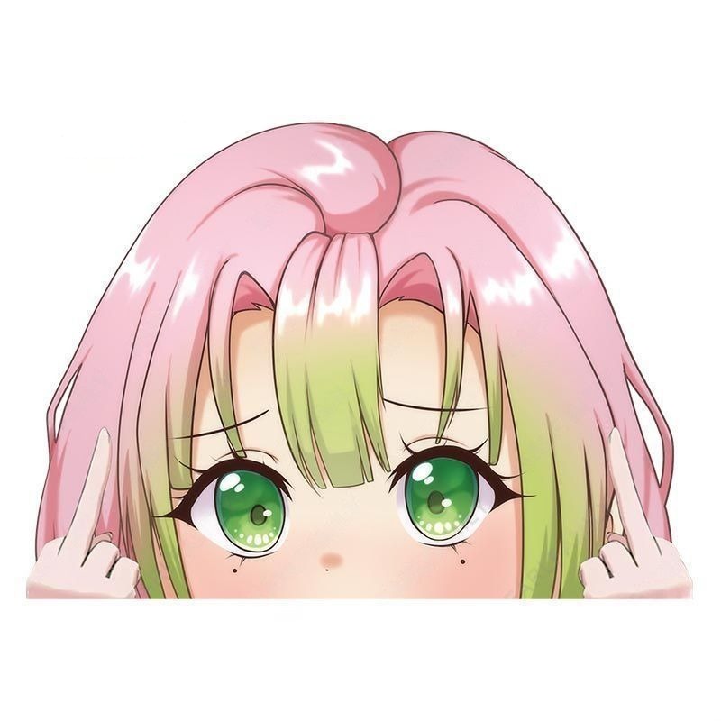 Demon Slayer 'Mitsuri Kanroji | F U' Vinyl Car Peeker Sticker