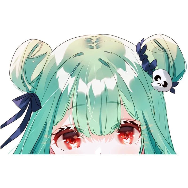 Virtual YouTuber 'Uruha Rushia | Tired' Vinyl Car Peeker Sticker