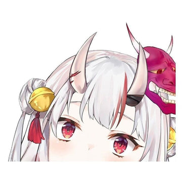 Virtual YouTuber 'Nakiri Ayame | Waiting' Vinyl Car Peeker Sticker