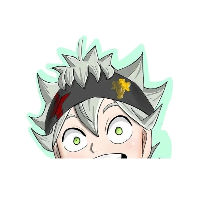 Black Clover 'Asta | Shocked' Vinyl Car Peeker Sticker