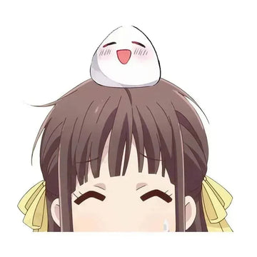 Fruits Basket 'Tohru And Rice Ball | Happy' Vinyl Car Peeker Sticker