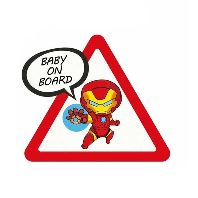 Iron Man 'Baby On Board | Warning Sign' Vinyl Car Sticker
