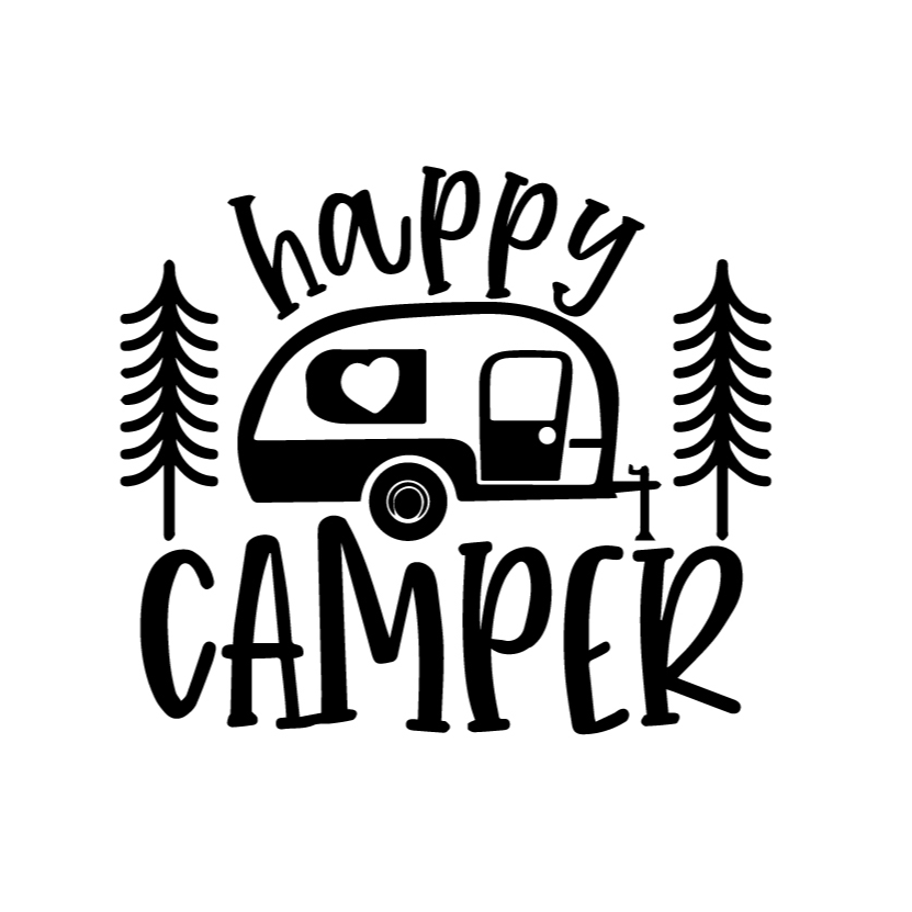 Happy Camper 'Camping Car' Vinyl Car Sticker