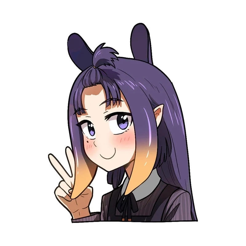 Virtual YouTuber 'Ninomae Ina'nis | Peace Sign' Vinyl Car Peeker Sticker