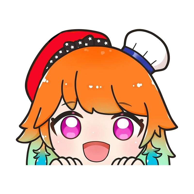 Virtual YouTuber 'Takanashi Kiara | Amazed' Vinyl Car Peeker Sticker