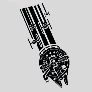 Star Wars 'Millennium Falcon And Tie Fighters | 1.0' Vinyl Car Sticker