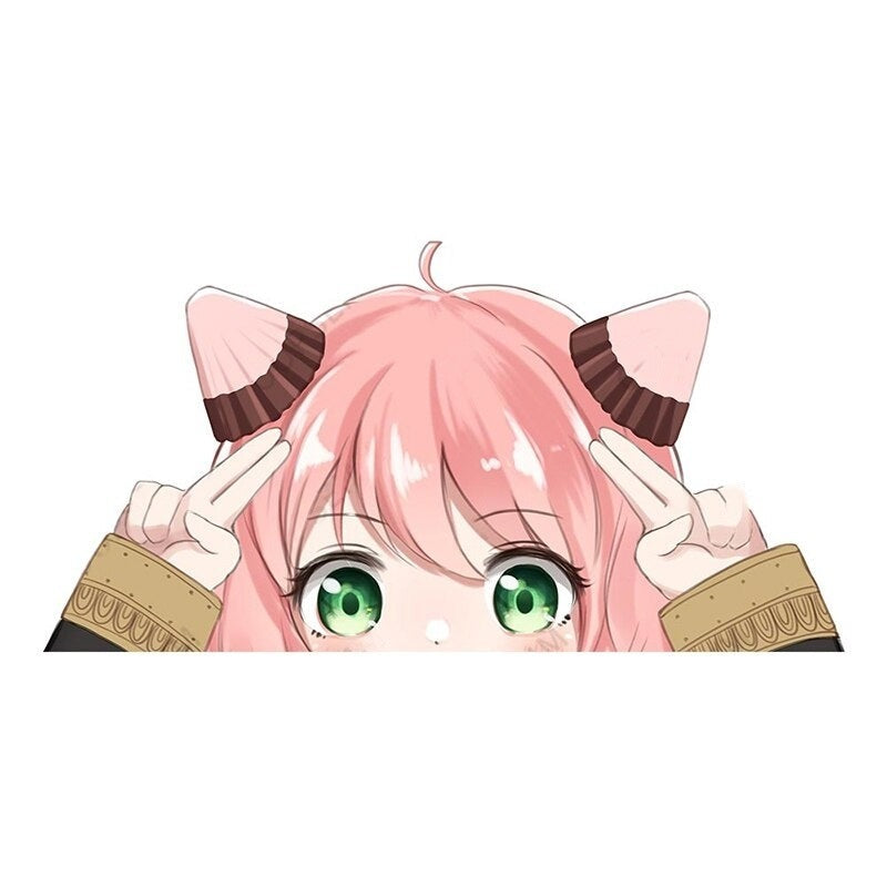 Spy x Family 'Anya | Two Fingers Salute' Vinyl Car Peeker Sticker