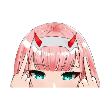 Darling In The Franxx 'Zero Two | F U' Vinyl Car Peeker Sticker