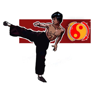 Bruce Lee 'Kicking' Vinyl Car Sticker