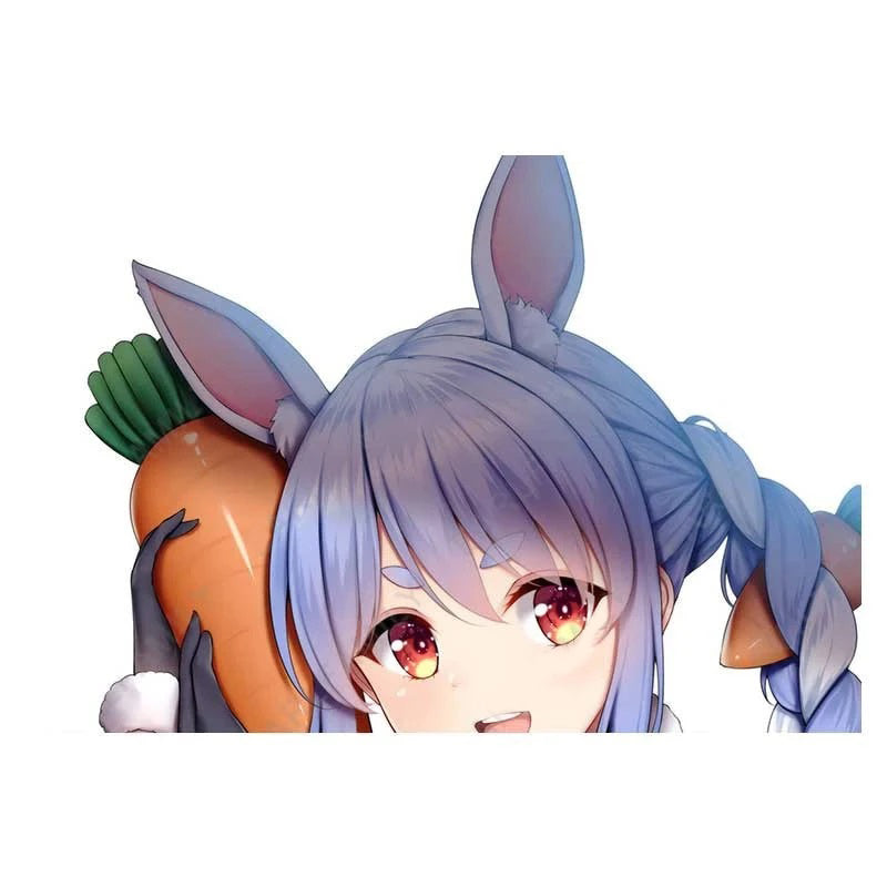 Virtual YouTuber 'Usada Pekora | Surprised' Vinyl Car Peeker Sticker