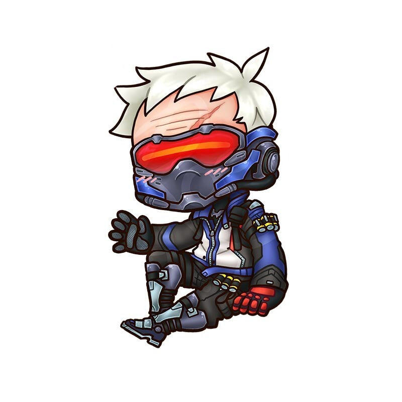 Overwatch 'Chibi Soldier 76 | Sitting' Vinyl Car Sticker