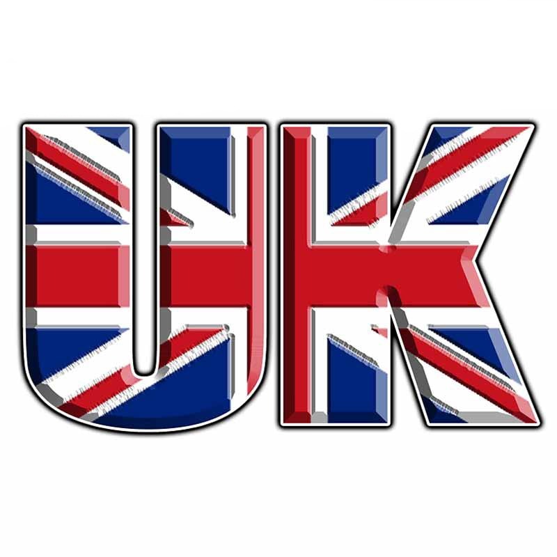 United Kingdom 'UK Letters Flag' Vinyl Car Sticker
