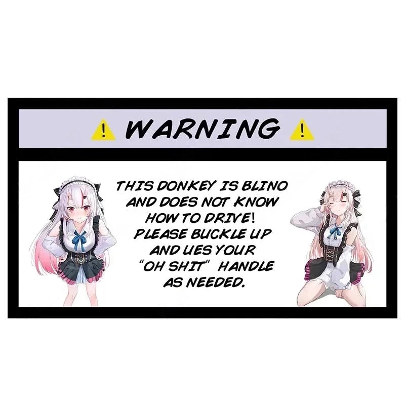 Virtual YouTuber 'Nakiri | Warning Sign | Cute Outfit' Vinyl Car Sticker