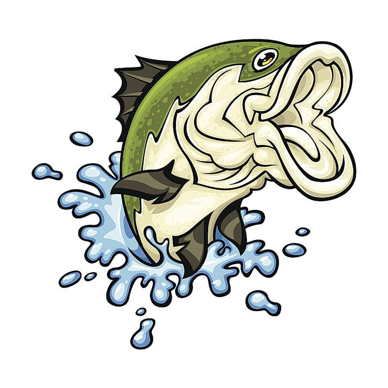 Fish 'Largemouth Bass | Jumping' Vinyl Car Sticker