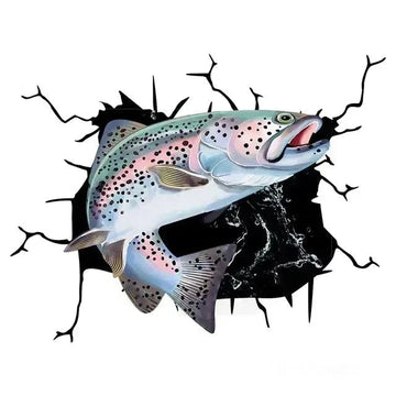 Rainbow Trout 'Swim Left' Car Window Vinyl Sticker