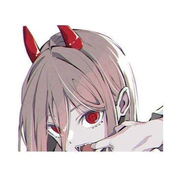 Chainsaw Man 'Power | Checking Teeth' Vinyl Car Peeker Sticker