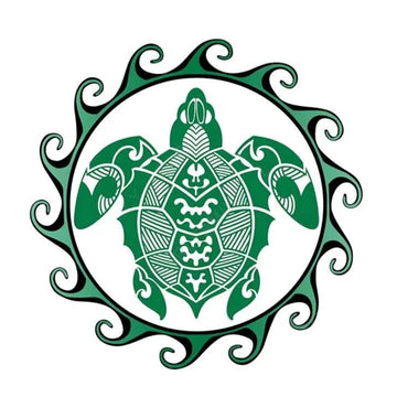 Tribal Sea Turtle Sun 'Green' Vinyl Car Sticker